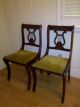 Two (2) Vintage Duncan Phyfe Lyre Harp Back Mahogany Dining Room Chairs 1900-1950 photo 1