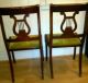 Two (2) Vintage Duncan Phyfe Lyre Harp Back Mahogany Dining Room Chairs 1900-1950 photo 2