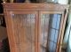 Antique Oak Cabinet New Leaded Overlay Glass Doors 1900-1950 photo 5