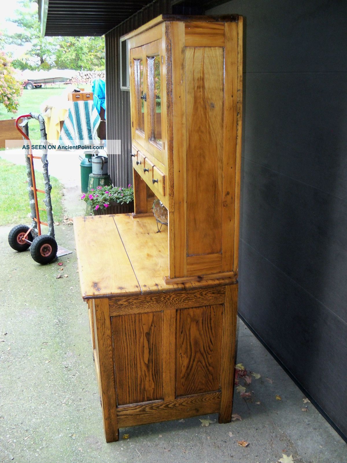 Primitive Kitchen Cabinet Pre Hoosier Style Oak Pine