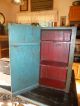 Antique Wood Cupboard With Old Blue/ Paint & Pennsylvania Dutch Toll Paint Unknown photo 2