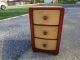 Vintage Mid - Century Modern Solid Wood Nightstand Sikes Furniture Leather Unique 1900-1950 photo 2