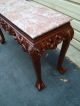 51167 Marble Top Carved Sofa Library Table Post-1950 photo 1