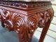 51167 Marble Top Carved Sofa Library Table Post-1950 photo 2