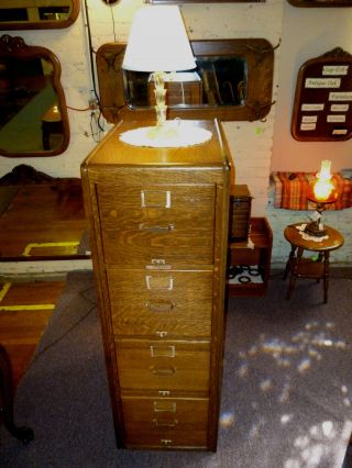 Antique Oak File Cabinet Library Bureau 1900 ' S Quartersawn Oak Refinished photo
