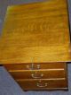 Antique Oak End Table W/3 Drawers Night Stand Dresser Side Table 1900-1950 photo 4