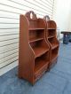 49392 Pair Cherry Open Bookcase Curio Cabinet S W/drawer Post-1950 photo 4