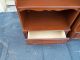 49392 Pair Cherry Open Bookcase Curio Cabinet S W/drawer Post-1950 photo 8