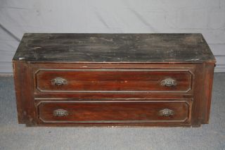 Antique Cabinet Base Makes A Great T.  V.  Stand - With Drawers And Pulls photo