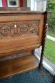 Gorgeous Antique Oak Liquor Cabinet,  Carved Open Twists,  Claw Feet,  Refinished 1800-1899 photo 7