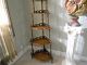 Highly Ornate Vintage Solid Wood Spindle Finials Rococo Style Corner Shelves 1900-1950 photo 9
