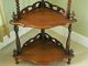 Highly Ornate Vintage Solid Wood Spindle Finials Rococo Style Corner Shelves 1900-1950 photo 10