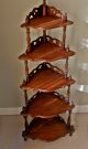 Highly Ornate Vintage Solid Wood Spindle Finials Rococo Style Corner Shelves 1900-1950 photo 11