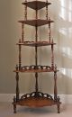 Highly Ornate Vintage Solid Wood Spindle Finials Rococo Style Corner Shelves 1900-1950 photo 1