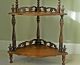 Highly Ornate Vintage Solid Wood Spindle Finials Rococo Style Corner Shelves 1900-1950 photo 2