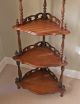 Highly Ornate Vintage Solid Wood Spindle Finials Rococo Style Corner Shelves 1900-1950 photo 3