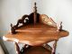 Highly Ornate Vintage Solid Wood Spindle Finials Rococo Style Corner Shelves 1900-1950 photo 6