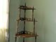 Highly Ornate Vintage Solid Wood Spindle Finials Rococo Style Corner Shelves 1900-1950 photo 7