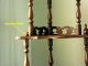 Highly Ornate Vintage Solid Wood Spindle Finials Rococo Style Corner Shelves 1900-1950 photo 8