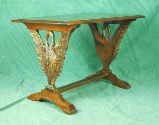 Antique Finely Carved Swan Or Albatross Coffee Table photo