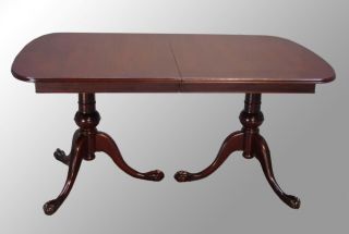 15198 Antique Mahogany Chippendale Ball And Claw Dining Table With Leaves photo