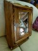 Antique Oak Medicine Cabinet (refinished) Marked Philadelphia Pa.  Beveled Mirror 1900-1950 photo 1