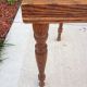 Antique Triangle Oak Coffee Table With Old Tile Top And Ornate Legs 1900-1950 photo 3