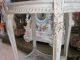 Antique French Carved Paint Wood/marble Side Lamp Table Nightstand/plant Stand 1900-1950 photo 1