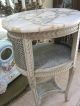 Antique French Carved Paint Wood/marble Side Lamp Table Nightstand/plant Stand 1900-1950 photo 3