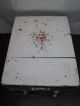 Vintage Wood Three Drawer Cabinet Hand Painted White With Flowers 1900-1950 photo 1