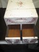 Vintage Wood Three Drawer Cabinet Hand Painted White With Flowers 1900-1950 photo 2