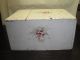 Vintage Wood Three Drawer Cabinet Hand Painted White With Flowers 1900-1950 photo 4