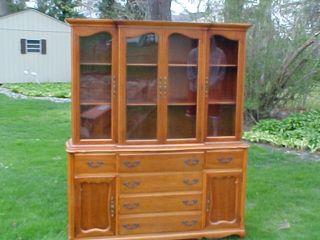 Vintage Antique China 2 Two Piece Cabinet Red Cedar photo