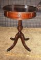All Wood Ca1920 ' S Mahogany Drum Table;1 Drawer; Metal Claw Feet; 28.  5 