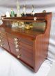 Rare Antique Solid Walnut Wood Dentist Wall Cabinet/jewelry Box Chest Of Drawers 1900-1950 photo 1