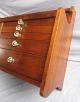 Rare Antique Solid Walnut Wood Dentist Wall Cabinet/jewelry Box Chest Of Drawers 1900-1950 photo 2