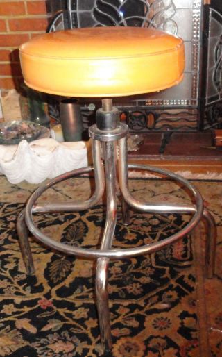 Vintage 1974 Doerner Canada Faultless Chair Office Industrial Swivel Stool photo