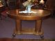 Antique Oak Table Library W/ Drawer 1/4 Sawn Oval Desk Made In The Usa Refinishe 1900-1950 photo 9
