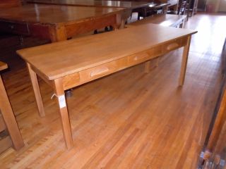 Old School Oak Library Table Small 3 Drawer 1920 ' S Child ' S Desk Drawing photo