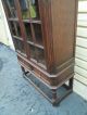 50180 Antique Oak China Cabinet Curio With Drawer 1900-1950 photo 5
