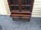 50180 Antique Oak China Cabinet Curio With Drawer 1900-1950 photo 6