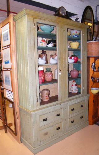 Antique Victorian Restored 1800 ' S Bead Board Butler ' S Pantry Cabinet Shabby Chic photo