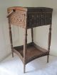 Antique Vintage Wood Wicker Woven Cabinet Basket 26 