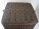 Antique Vintage Wood Wicker Woven Cabinet Basket 26 