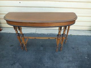 51008 Antique Walnut Library Sofa Table Stand photo