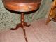 Sweet Little Antique Mahogany Drum Table W/drawer Great Dark Natural Patina 1900-1950 photo 1