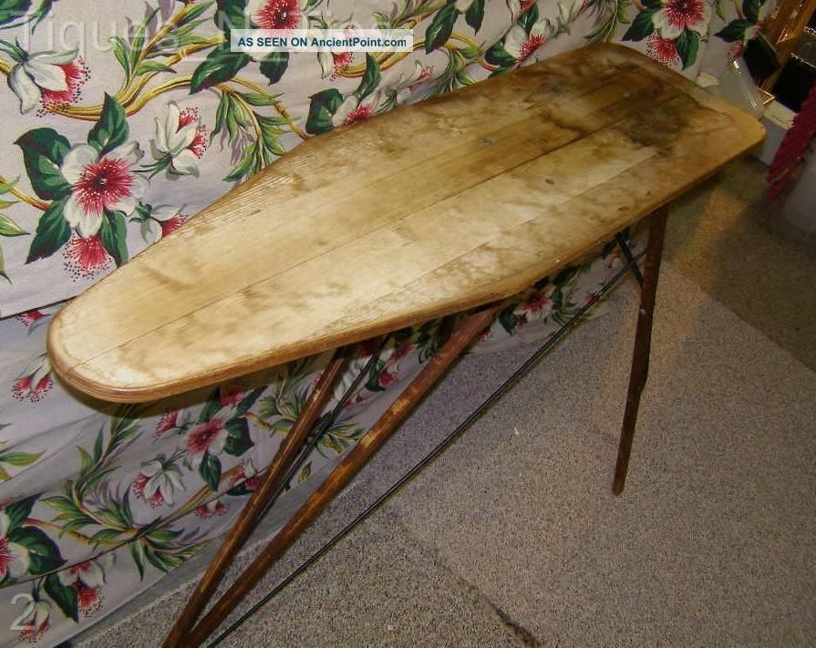 Wonderful Antique Wooden Ironing Board (trenton,  Nj) 1900-1950 photo