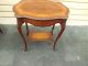 50482 Antique Inlaid French Turtle Top Table With Shelf 1900-1950 photo 4