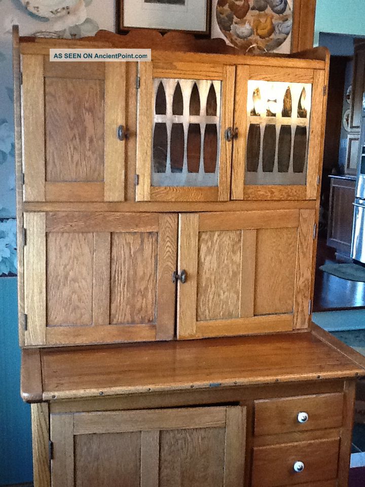 Hoosier Antique Cabinet - Natural Oak - Originally Made In Indiana 1900-1950 photo