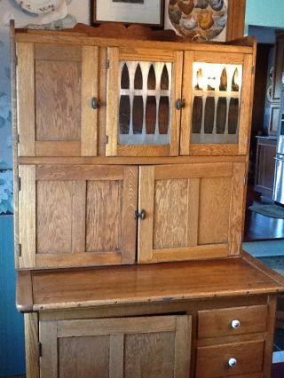 Hoosier Antique Cabinet - Natural Oak - Originally Made In Indiana photo